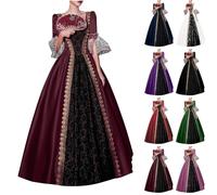 Women 1800s Rococo Dress Victorian Ball Gowns Vintage Renaissance Costume Medieval Vintage Tea Party Prom Dresses Royal Ball Gowns Halloween Costume (Plus Size in Valiable)