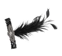 Women 1920s Plume Headband Crystal Polyester for Parties | Black Vintage Style, Easy to Wear, for Banquets and Themed Evenings, Ladies Accessory