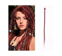 Women 20 Inch Handmade Dreadlocks Extensions 5 Strands Synthetic Dreads Locks Crochet Braids Hair 1.0cm Fake Twist Braiding Hair Reggae Dreads Braid Daily use(Bug)