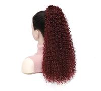 Women 20 Inch Long Curly Drawstring Ponytail Afro Puff Kinky Hair Extensions Synthetic Fake Horse Tail for Women Daily(118)