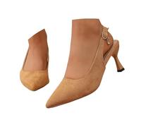 Women 2026 Comfortable Breathable Square Heel Open Toe Casual Spring Summer Autumn Pumps, brown, 9 UK