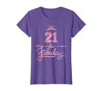 Women 21 Years Old And Fabulous Happy 21st Birthday T-Shirt