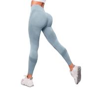 Women 3D Compression Leggings Anti Cellulite Slimming Scrunch Bums Leggings High Waist Seamless Push-Up Opaque Gym Yoga Leggings Sky Blue, XL