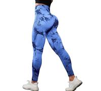 Women 3D Compression Leggings Elastic Jogger Anti Cellulite Joggers Tie Dye Printed Scrunch Bums Leggings High Waist Seamless Push Up Opaque Gym Yoga Leggings S to XXL Red Orange Halloween 4XL 5XL