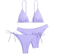 Women 3pc Bandeau Bandage Bikini Set Push Up Brazilian Swimwear Beachwear Swimsuit Sexy Bikiniwear Womens Bikini Underwear Seamless Cotton Teen Bikini for Girls Ages 11-14 Purple