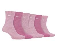 Women 6 Pack Bamboo Boot Socks | Jeep | Cute Scalloped Top Socks