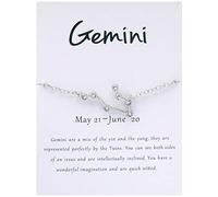 Women 925 Sterling Silver Zodiac 12 Constellation Link Bracelet With A Blessing Card Jingle Earrings (SL3, One Size)