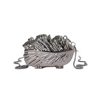 Women Acrylic Mini Chain Shoulder Bag Solid Color Underarm Bags with Chain Strap Crossbody Bag for Daily Office Work Outing Social Occasions (Silver 100 * 60 * 30)