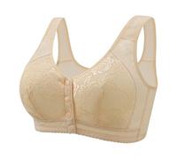 Women Activewear Bras for Older Women 2024 Comfortable Convenient Front Closure Bras Full Support No Underwire Bras Breathable Comfortable Fabric Bra (White, XXL)