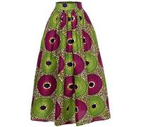 Women African Traditional Costume Ankara Print Skirt Dashiki Long Skirts (Small, B)