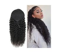 Women Afro Curly Drawstring Ponytail 8-26 Inch Kinky Human Hair Extensions Brazilian Remy Clip In Daily(14inches)