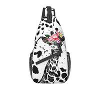 Women and Men Black and White Giraffe Animal Skin Print Casual Diagonal Chest Bag Sling Bag Travel Hiking Bag