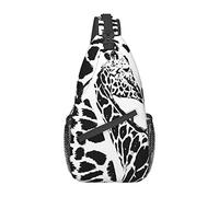 Women and Men Black and White Giraffe Animal Skin Print Casual Diagonal Chest Bag Sling Bag Travel Hiking Bag