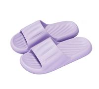 Women and Men Cloud Sliders Cushion Slippers with Thick Out-Sole Anti-Slip Lightweight Shower Slipper Comfortable Pillow Casual Slider for Bathroom, Pool and Outdoor Beach (Purple, 5)