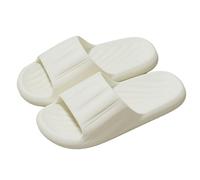 Women and Men Cloud Sliders Cushion Slippers with Thick Out-Sole Anti-Slip Lightweight Shower Slipper Comfortable Pillow Casual Slider for Bathroom, Pool and Outdoor Beach (White, 6)