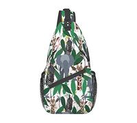 Women and Men Combination of Animals Casual Diagonal Chest Bag Sling Bag Travel Hiking Bag