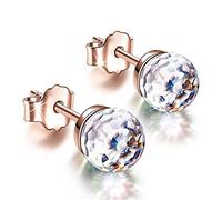 Women And Men Gold Plated Rainbow Crystal Magnetic Stud Earrings Colorful Ball Slim Studs Earrings Druzy Slimming Ear Magnetic