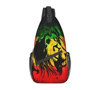 Women and Men Jamaican Lion Flag Casual Diagonal Chest Bag Sling Bag Travel Hiking Bag
