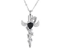 Women and Men, Locket Ash Cremation Prayer Monument, Cross Necklace Urn Necklaces for Ashes