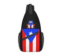 Women and Men Puerto Rico Flag Casual Diagonal Chest Bag Sling Bag Travel Hiking Bag