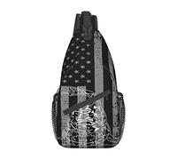 Women and Men Retro American Flags Casual Diagonal Chest Bag Sling Bag Travel Hiking Bag