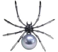 Women Animal Brooch Pins Steampunk Jewelry Clear Crystal Pearl Spider Brooch Ladies Party Art Decor Pins