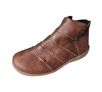 Women Ankle Boots Vintage Round Toe Suede Flat Ankle Boots With Back Zipper | Soft Comfortable Silp On Walking Boots Non Slip Durability Fall Winter Boots For Daily Casual Sport Outdoor Work Jogging