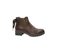 IVACHY Women Ankle Chelsea Boots - Elastic Stretch Booties with Bow Details, Ladies Fashion Winter Wedge Boots Size UK 3-8 Brown