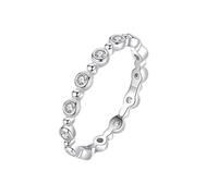 Women Anniversary Bands White Gold, Solid 14 Karat Real Gold Promise Rings Eternity Lab Grown Diamond Engagement Ring for Girlfriend Size S 1/2