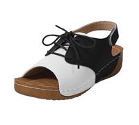 Women Arch Support Wedge Sandals Ladies Wedges Women's Sandals Summer Adjustable Fish Mouth Thick Bottom One Foot Round Toe Open Toe Casual Gold Wedge for Womens Sandles (White,5.5)