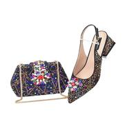 Women Arrival Italian Shoe And Bag Set For Party In Party Shoes And Bags To Match Black For Set 8.5