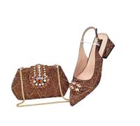 Women Arrival Italian Shoe And Bag Set For Party In Party Shoes And Bags To Match Coffee For Set 10