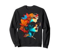 Women Art Autumn Leaves Human Colorful Artwork Women Sweatshirt