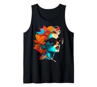 Women Art Autumn Leaves Human Colorful Artwork Women Tank Top