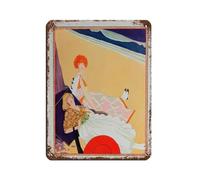Women at The Beach Retro Poster Metal Tin Sign Chic Art Retro Iron Painting Bar People Cave Cafe Family Garage Poster Wall Decoration 12x16inch(30x40cm)