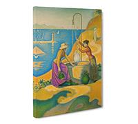 Women At The Well By Paul Signac Canvas Print | Gallery Wrapped 30mm Frame Wall Art | 20x14 inches | Ready to Hang | Classic People Picture | Living Room Bedroom Lounge Office