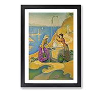 Women at The Well by Paul Signac Framed Print | A2 Black Framed Wall Art | Ready to Hang | Modern Nature Picture | Living Room Bedroom Lounge Office