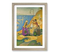 Women at The Well by Paul Signac Framed Print | A2 Oak Framed Wall Art | Ready to Hang | Modern Nature Picture | Living Room Bedroom Lounge Office