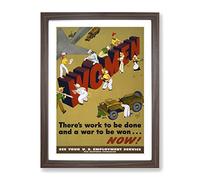 Women At War Vintage Framed Print | A2 Walnut Framed Wall Art | Ready to Hang | Classic Nature Picture | Living Room Bedroom Lounge Office