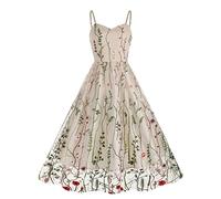 Women Audrey Hepburn 1950s Dress Lace Floral Elegant Cocktail Party Dress A Line Sleeveless Retro Dresses Swing Flowy Tea Dress Audrey Hepburn Vintage Rockabilly 50s 60s Dance Gown