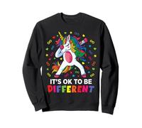 Women Autism Awareness Unicorn It's Ok To Be Different Sweatshirt