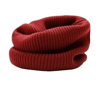 Women Autumn Winter Buff Neck Gaiter Thick Ribbed Knitted Tube Scarf Ring Neck Cowl Collar Loop Snood Scarves, Rust Red, One size