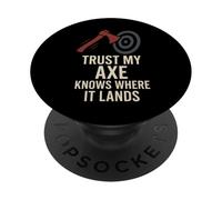 Women Axe Throwing Gift I Stick Axes Competitive League PopSockets Adhesive PopGrip