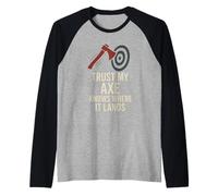 Women Axe Throwing Gift I Stick Axes Competitive League Raglan Baseball Tee