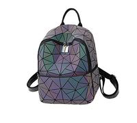Women Backpack Luminous Geometric Nightglowing Fashion Colorful Rhombic Daypack Rucksack Bags for Women Girls Campus Outdoor Travel