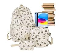 Women Backpack - Polyester Trendy Bowknot Girls Backpack | Nylon Lightweight Cute Large Capacity Pack Cosmetic Organizer For Traveling Teacher Outdoor Tourist Business Airplane