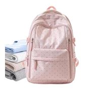 Women Backpack Waterproof Girls Nylon Dot Laptop Bookbag