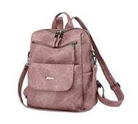 Women Bag Backpack Comfortable Leather Student Backpack Travel Backpack Messengers With Guitar Straps (Pink, One Size)