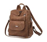 Women Bag Backpack Comfortable Leather Student Backpack Travel Backpack Messengers With Guitar Straps (Brown, One Size)