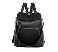 Women Bag Fashion Backpack Comfortable Leather Student Backpack Travel Backpack Vegan Leather Backpack for Women (Black, One Size)